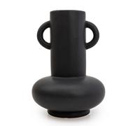 Candlelight 25Cm Black Matt Bulbous Vase Design