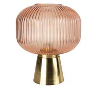 Candlelight 27Cm Led Glass Round Ridged Lamp Decor
