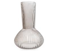 Candlelight 30Cm Grey Ridged Tall Bottle Vase Decor