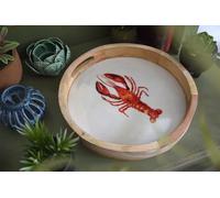 Candlelight 30Cm Round Tray - Lobster Design