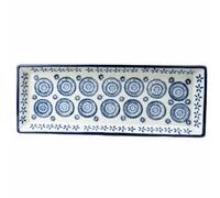 Candlelight 33.5Cm Blue White Rectangular Plate Style