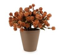 Candlelight Artificial Allium Plant in Ceramic Pot Orange 20cm