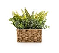 Candlelight Artificial Ferns in Woven Basket 30cm