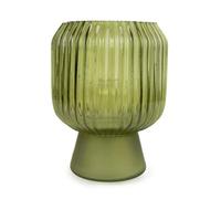 Candlelight Battery Operated Ridged Led Touch Table Lamp - Green