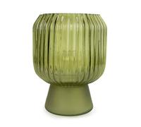 Candlelight Battery Operated Ridged LED Touch Table Lamp - Green Candlelight Green