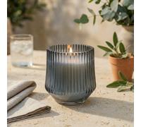 Candlelight Blue Mirage Ridged Citronella Small Filled Candle