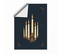 Candlelight Ceremony Art Deco Unframed Wall Art Print A1 (84.1×59.4cm), Wall Decor for Living Room, Bedroom, Office & Home, Art Gift