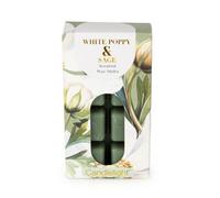Candlelight Dark Green Floral White Poppy & Sage Small Wax Melt