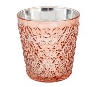 Candlelight Embossed Rose Gold Glass Candle Orange & Cinnamon H 12cm