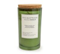 Candlelight Eucalyptus & Cucumber Scent 15cm Large Glass Candle with Cork Lid Clear