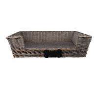 Candlelight Extra Large Dog Basket With Padded Bed Grey