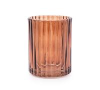 Candlelight Glass Bathroom Tumbler, 10 cm Height, Amber
