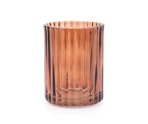 Candlelight Glass Bathroom Tumbler, 10 cm Height, Amber