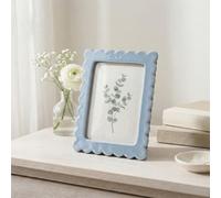Candlelight Gloss Blue Scalloped Single Photo Frame (H)21Cm X (W)16Cm