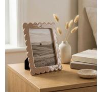 Candlelight Gloss Taupe Scalloped Single Photo Frame (H)21Cm X (W)16Cm