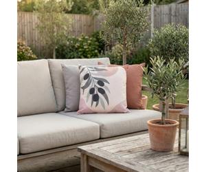 Candlelight Green Cream Indoor & Outdoor Cushion (W)43Cm