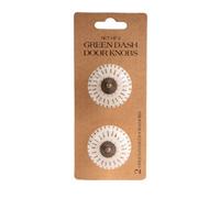 Candlelight Green & Cream Steel Round Internal Door Knob (Dia)40mm, Pair