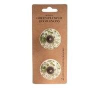 Candlelight Green & White Steel Round Internal Door Knob (Dia)40mm, Pair