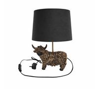Candlelight Highland Cow Table Lamp Country Home Styling Modern Lighting Living Room Decor