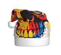 Candlelight Love Print Santa Hat Funny Christmas Hats for Holiday Party | Santa Hat for Adults, Red & Pink Christmas Hat, Holiday Party Hat for Christmas New Year Party Decorations