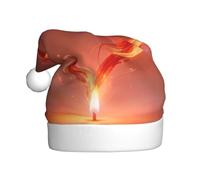 Candlelight Love Print Santa Hat Funny Christmas Hats for Holiday Party | Santa Hat for Adults, Red & Pink Christmas Hat, Holiday Party Hat for Christmas New Year Party Decorations