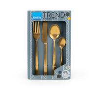 AMEFA Manille Cutlery Set, Stainless Steel, Gold, 16-teilig, PVD beschichtet