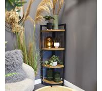 Candlelight Mdf Yellow Oak 4 Shelf Corner Unit Furniture