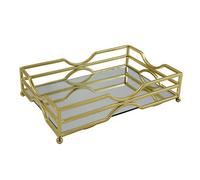 Candlelight Metal Trinket with Mirror Base Gold