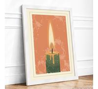 Candlelight Nocturne Vintage Framed Wall Art Print A1 (84.1×59.4cm) White, Wall Decor for Living Room, Bedroom, Office & Home, Ready to Hang, Art Gift