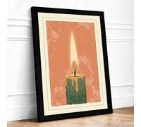 Candlelight Nocturne Vintage Framed Wall Art Print A3 (42×29.7cm) Black, Wall Decor for Living Room, Bedroom, Office & Home, Ready to Hang, Art Gift