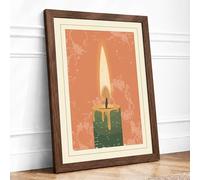 Candlelight Nocturne Vintage Framed Wall Art Print A4 (29.7×21cm) Walnut, Wall Decor for Living Room, Bedroom, Office & Home, Ready to Hang, Art Gift