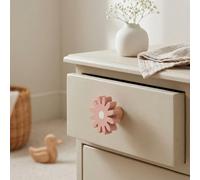 Candlelight Pink Wood Flower Internal Door Knob (Dia)20mm, Pair