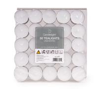 Candlelight Plain Unscented Small Tea Lights, Pack Of 50