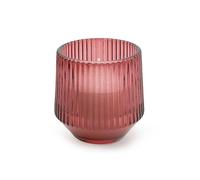 Candlelight Pomegranate & Cassis Scent 8cm Ridged Glass Candle Red