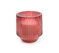Candlelight Pomegranate & Cassis Scent 9.7cm Ridged Glass Candle Red