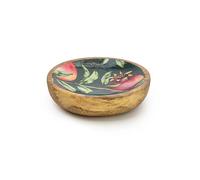 Candlelight Pomegranate Set of 2 13cm Mango Wood Round Dishes White