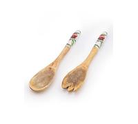 Candlelight Pomegranate Set of 2 Mango Wood Fork & Spoon Set White