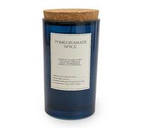 Candlelight Pomegranate Spice Scent 15cm Large Glass Candle with Cork Lid Clear