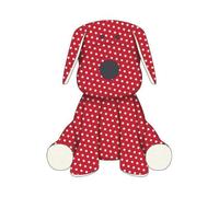 Candlelight Red Polka Dot Dog Teddy Men's T-Shirt - White - M - White