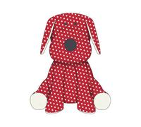 Candlelight Red Polka Dot Dog Teddy Women's T-Shirt - White - XXL - White