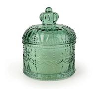 Candlelight Round Embossed Candle Jar Chengdu Green