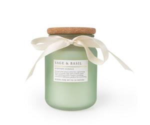 Candlelight Sage Green Frosted Sage & Basil Medium Jar Candle