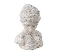 Candlelight Sculpture Female Bust Washed Grey H:23.5cm