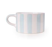 Candlelight Striped Blue & White Stoneware Mug