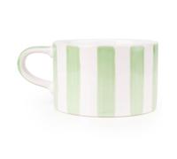 Candlelight Striped Green & White Stoneware Mug
