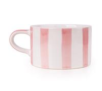 Candlelight Striped Pink & White Stoneware Mug