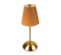 Candlelight Table Lamp LED Pleated Ginger/Gold H:30cm