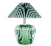Candlelight Table Lamp Vintage Pleated Shade LED Green H:19.5cm