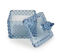 Candlelight The Silk Road Collection Glass Jar Candle Luxury Scent Home Décor Reusable Moroccan Lantern Style Gift (Tianshui Blue)