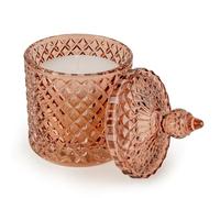 Candlelight The Silk Road Collection Glass Jar Candle Luxury Scent Home Décor Reusable Moroccan Lantern Style Gift (Jhangya Pink)